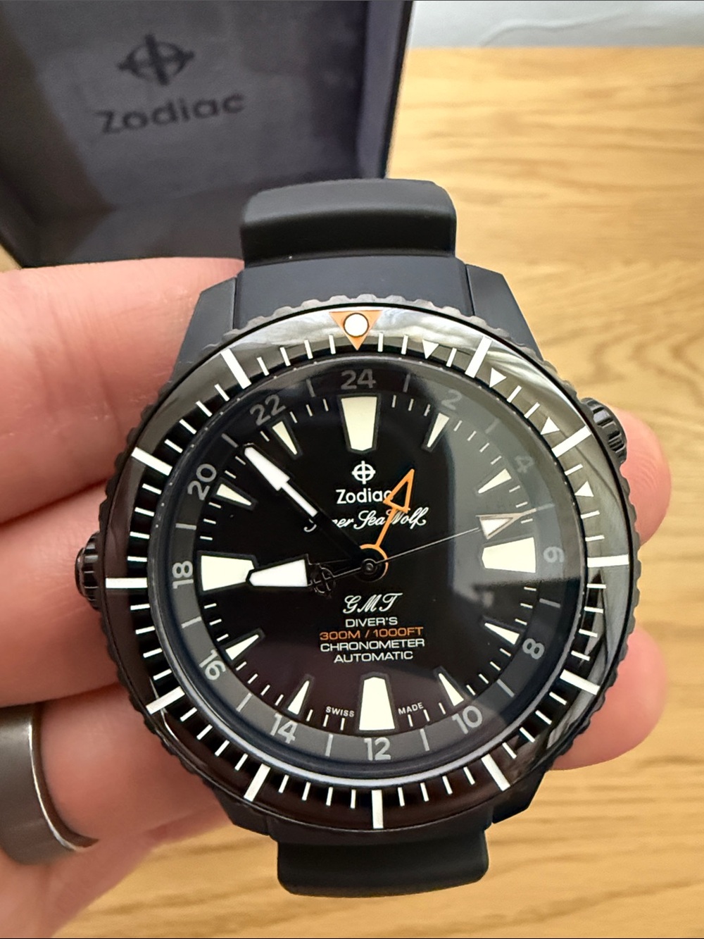 Zodiac Super Sea Wolf GMT Pro Diver Watch - Black (never worn) - Picture 10 of 10